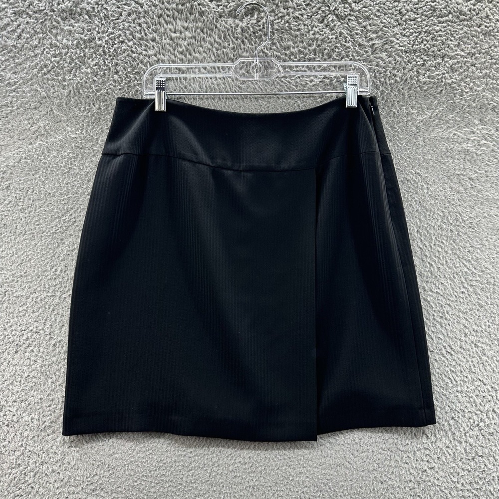 Anne Klein Skirt Women's 12 Black Striped Wrap Skirt Ladies 12